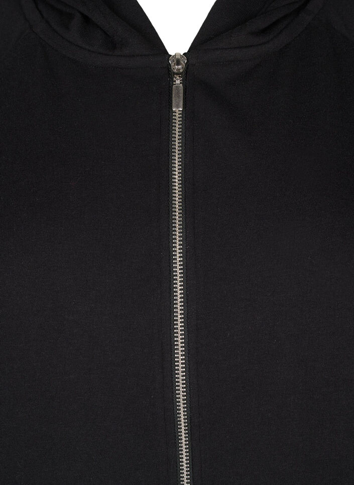 Sweatvest met capuchon en zakken, Zwart, Packshot image number 2