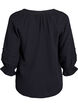 Katoenen mousseline blouse met 3/4 mouwen, Black, Packshot image number 1