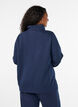 Sweatshirt met hoge kraag en ritssluiting, Blauw, Model image number 2