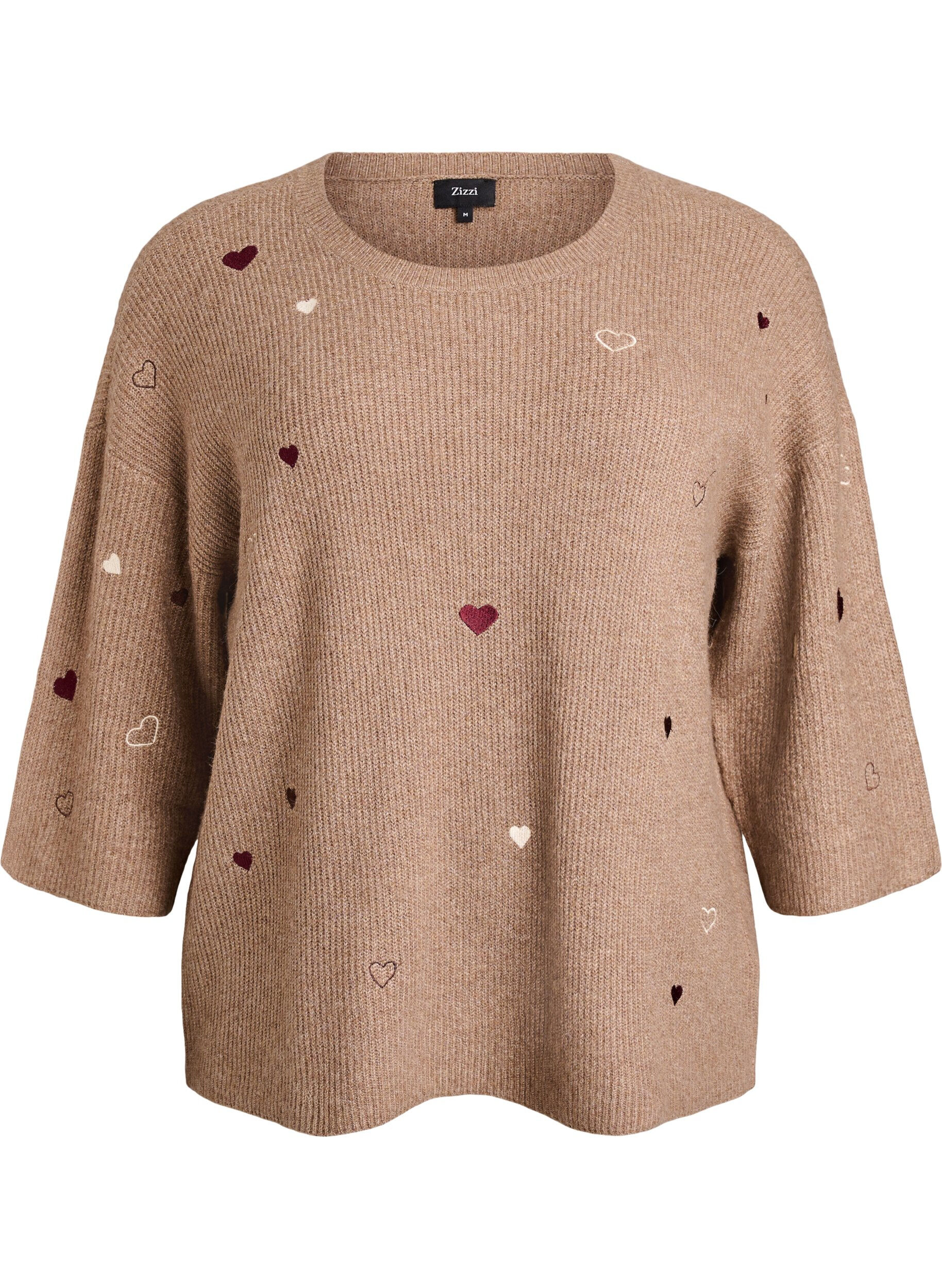 Jumper met hartjes en 3/4 mouwen