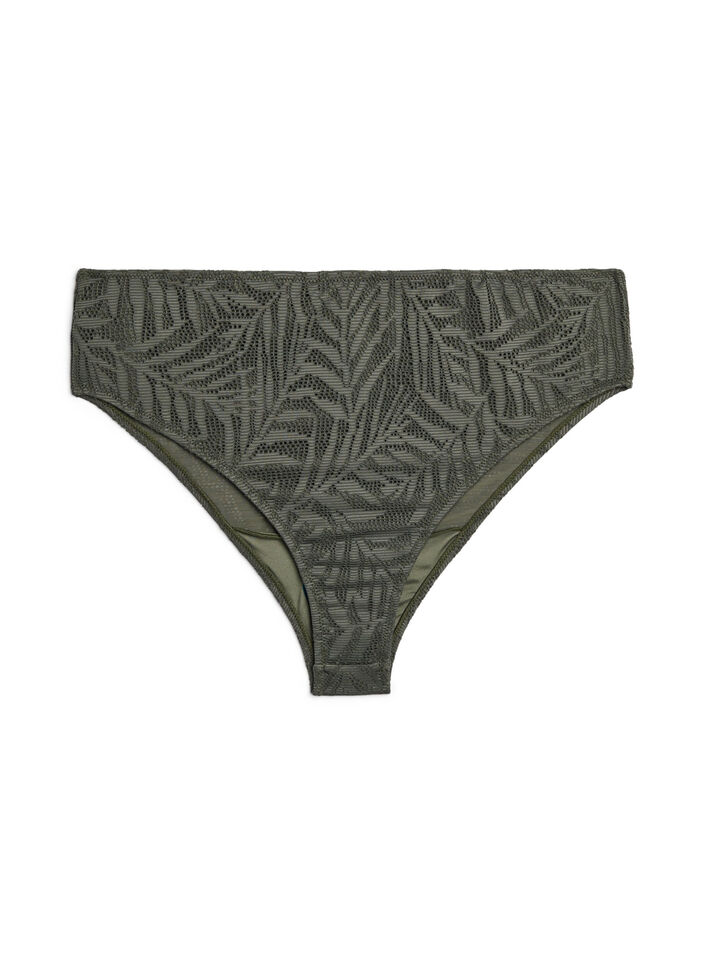 Braziliaanse bikinislip in gestructureerd mesh, Groen, Packshot image number 0