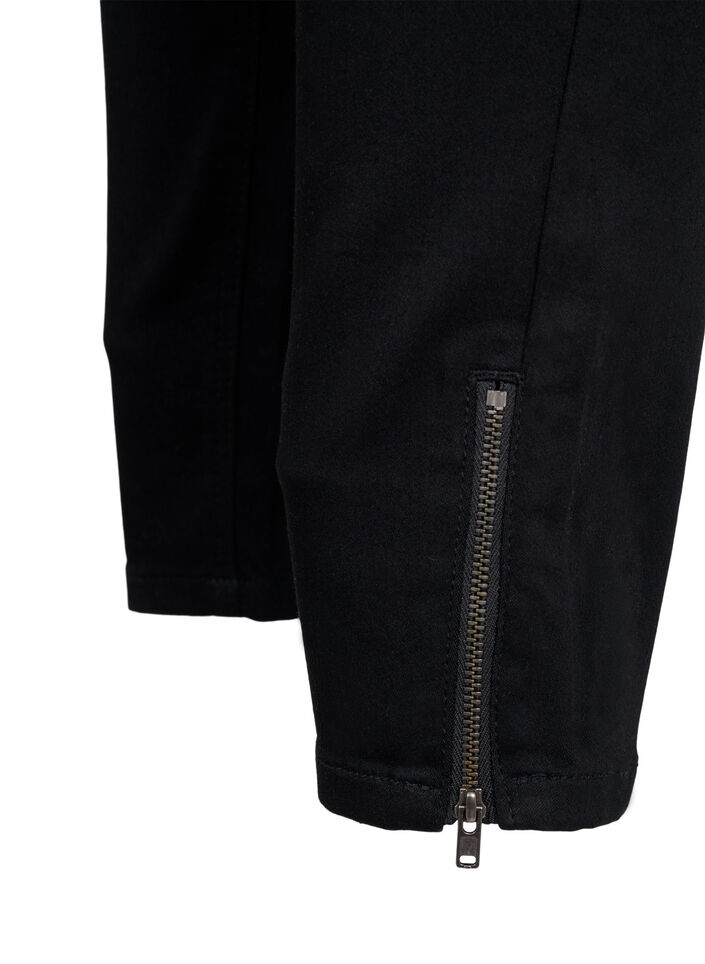 Cropped Amy jeans met rits, Zwart, Packshot image number 3