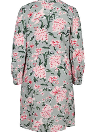 Viscose jurk met bloemenprint, Slate Gray AOP, Packshot image number 1