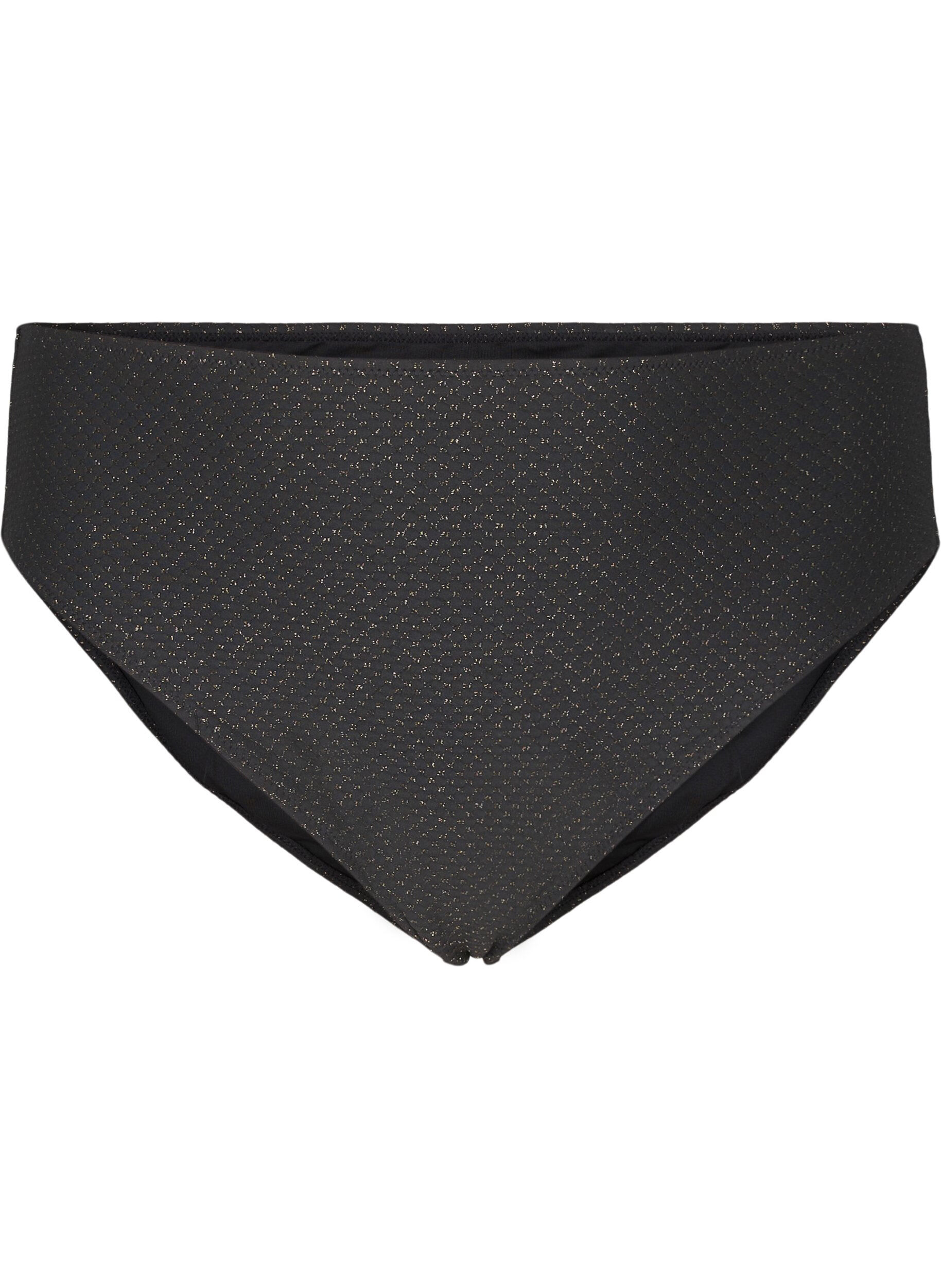 Zizzi Bikinibroekje met glitter en een tai-snit, Zwart, Packshot image number 0