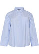 Gestreept shirt met wijde manchetten, Blauw, Packshot image number 0
