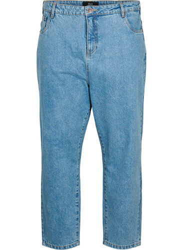 Cropped Gemma jeans met hoge taille, Light blue denim, Packshot image number 0