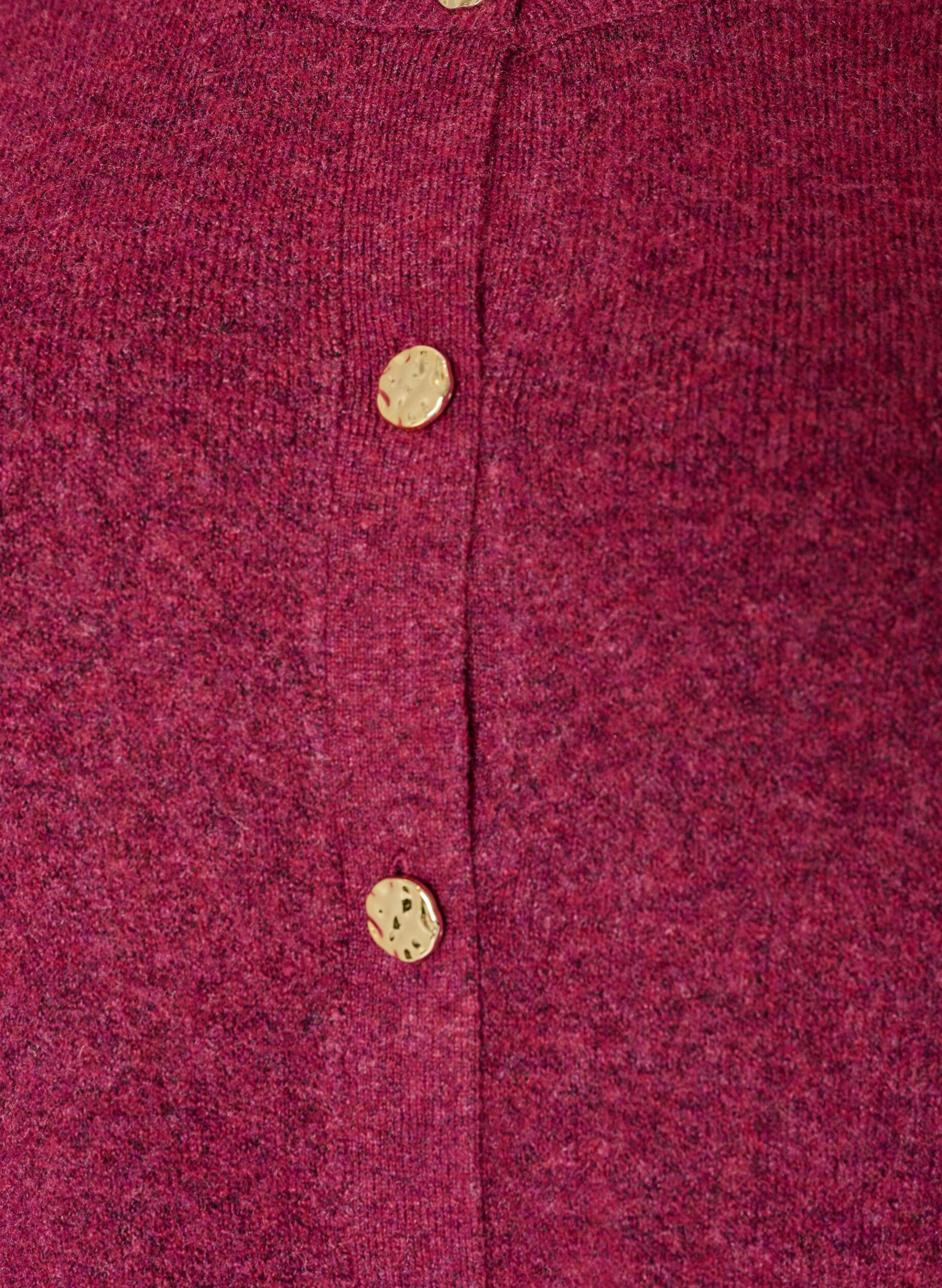 ZizziVest in zacht breisel met goudkleurige knopen, Rood, Packshot image number 2