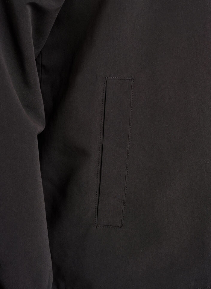 Lichtgewicht jas met een capuchon en ritssluiting, Zwart, Packshot image number 3