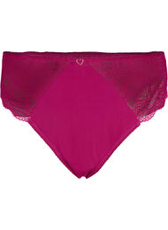 Microfiber string met kanten details, Boysenberry
