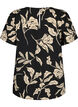 FLASH - Blouse met korte mouwen en print, Black Off White Fl., Packshot image number 1