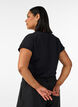 T-shirt met korte mouwen van katoenmix, Zwart, Model image number 2