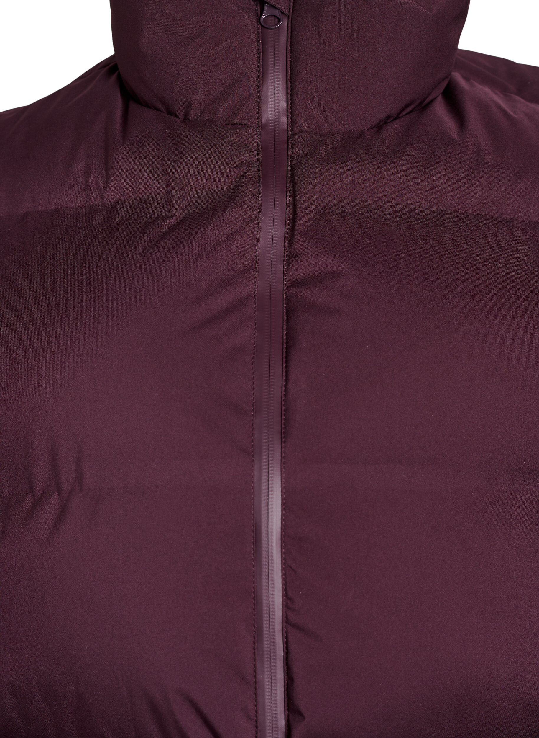 Zizzi Korte puffer bodywarmer met hoge kraag, Donker Bordeaux, Packshot image number 2