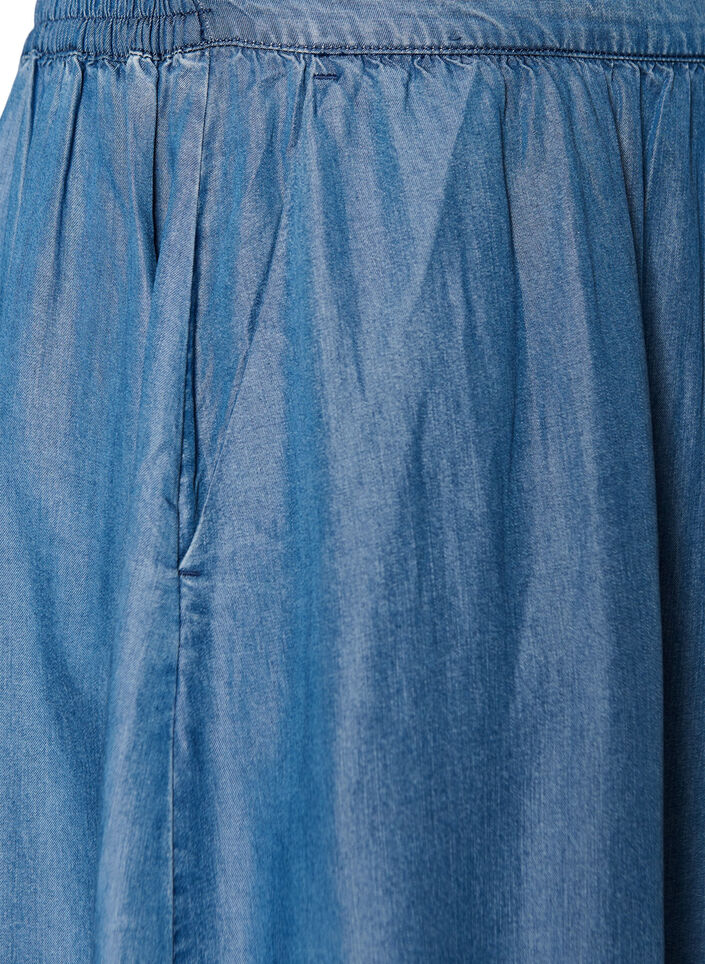 Maxirok met een denimlook in TENCEL&trade; Lyocell, Blauw, Packshot image number 2