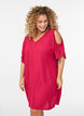 Strandjurk in viscose met schouderdetail, Roze, Model image number 0
