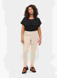 Amy jeans met hoge taille en super slanke pasvorm, Oatmeal, Model