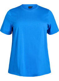 Basic katoenen T-shirt met ronde hals, Blauw