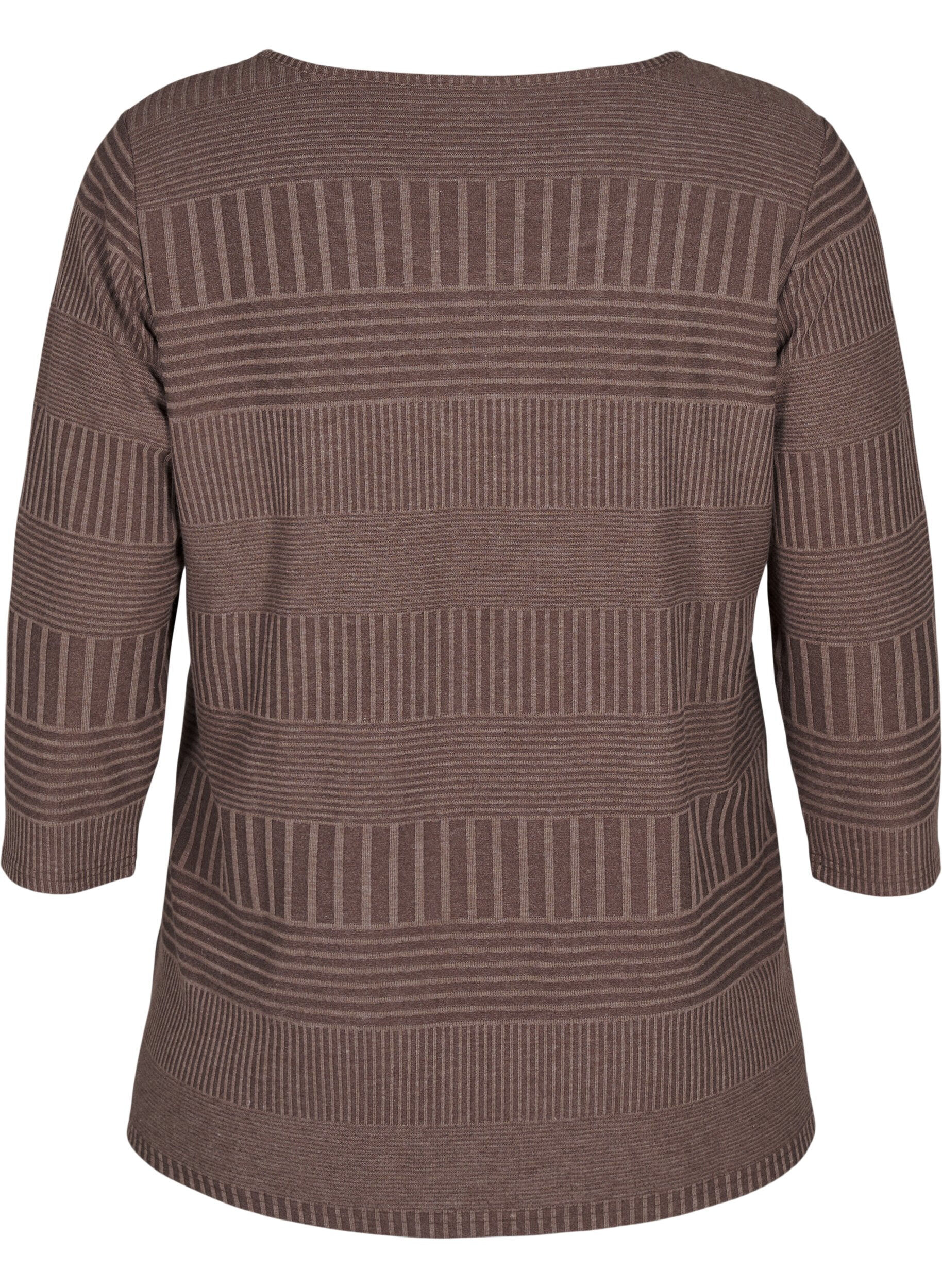 Zizzi Blouse met driekwartmouwen en een gestreept patroon, Ch. Martini Mel., Packshot image number 1