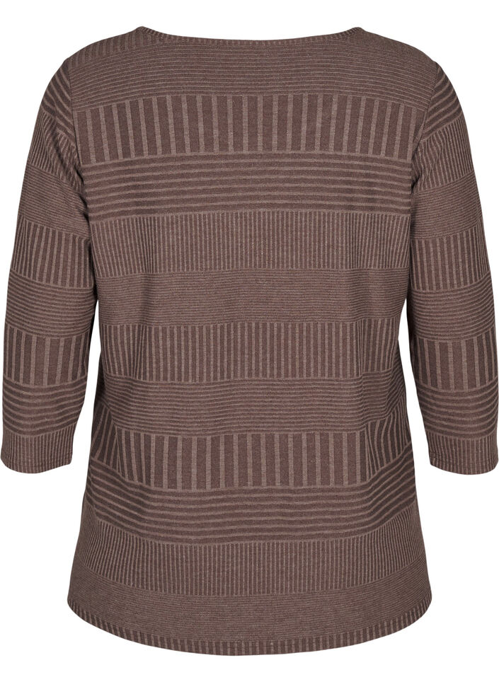 Blouse met driekwartmouwen en een gestreept patroon, Ch. Martini Mel., Packshot image number 1