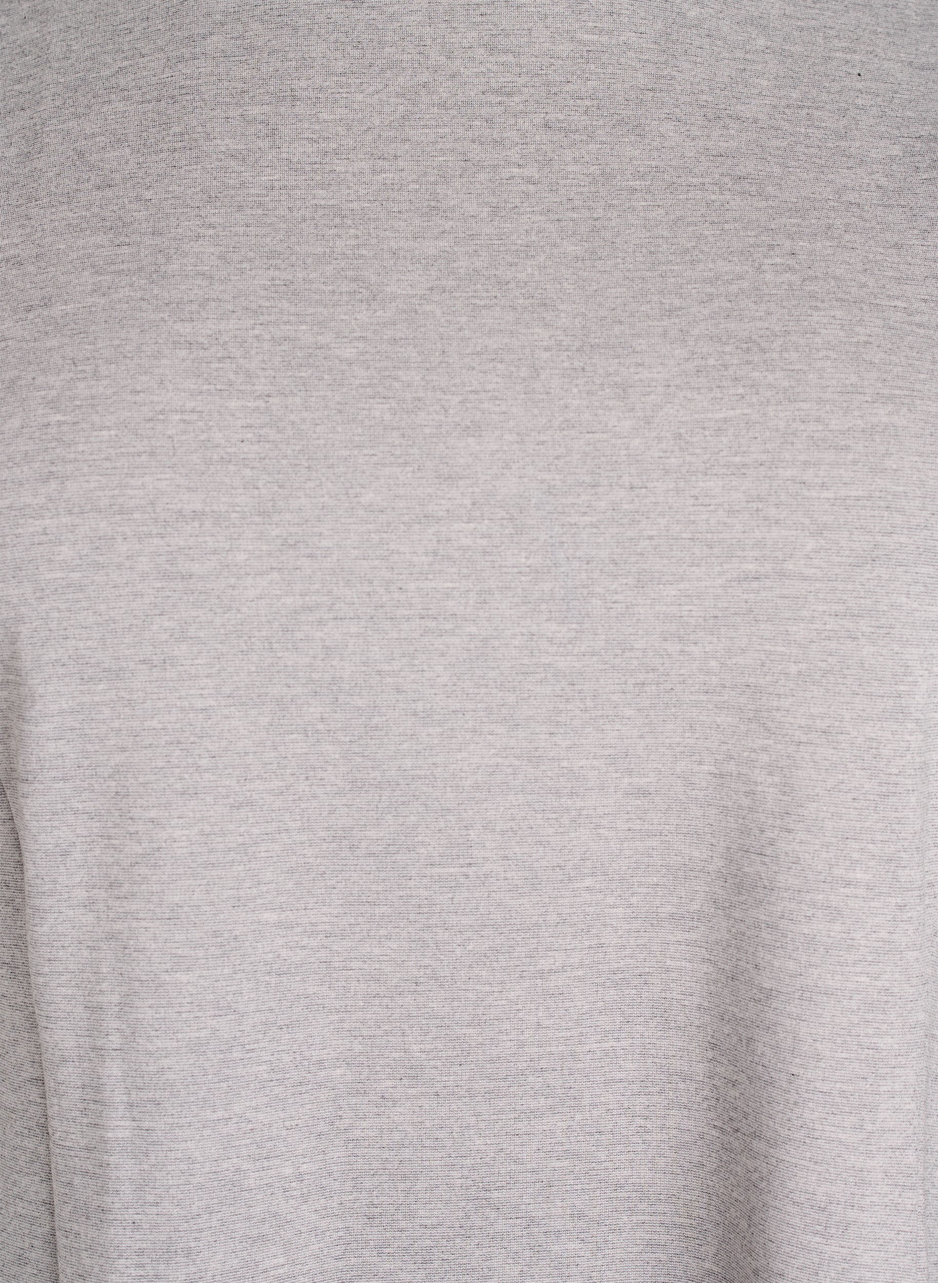 Zizzi Jersey jurk met korte mouwen en A-lijn., Grijs, Packshot image number 2