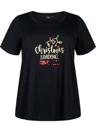 Kerst T-shirt met pailletten, Black W. Loading