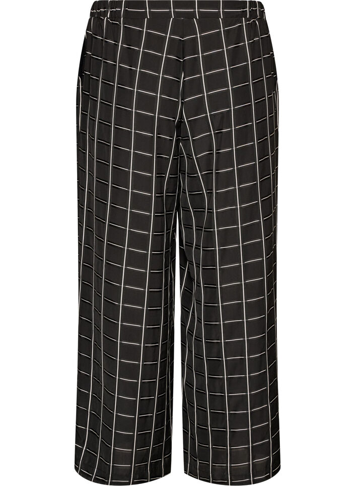 Geruite broek met wijde pijpen, Zwart, Packshot image number 1