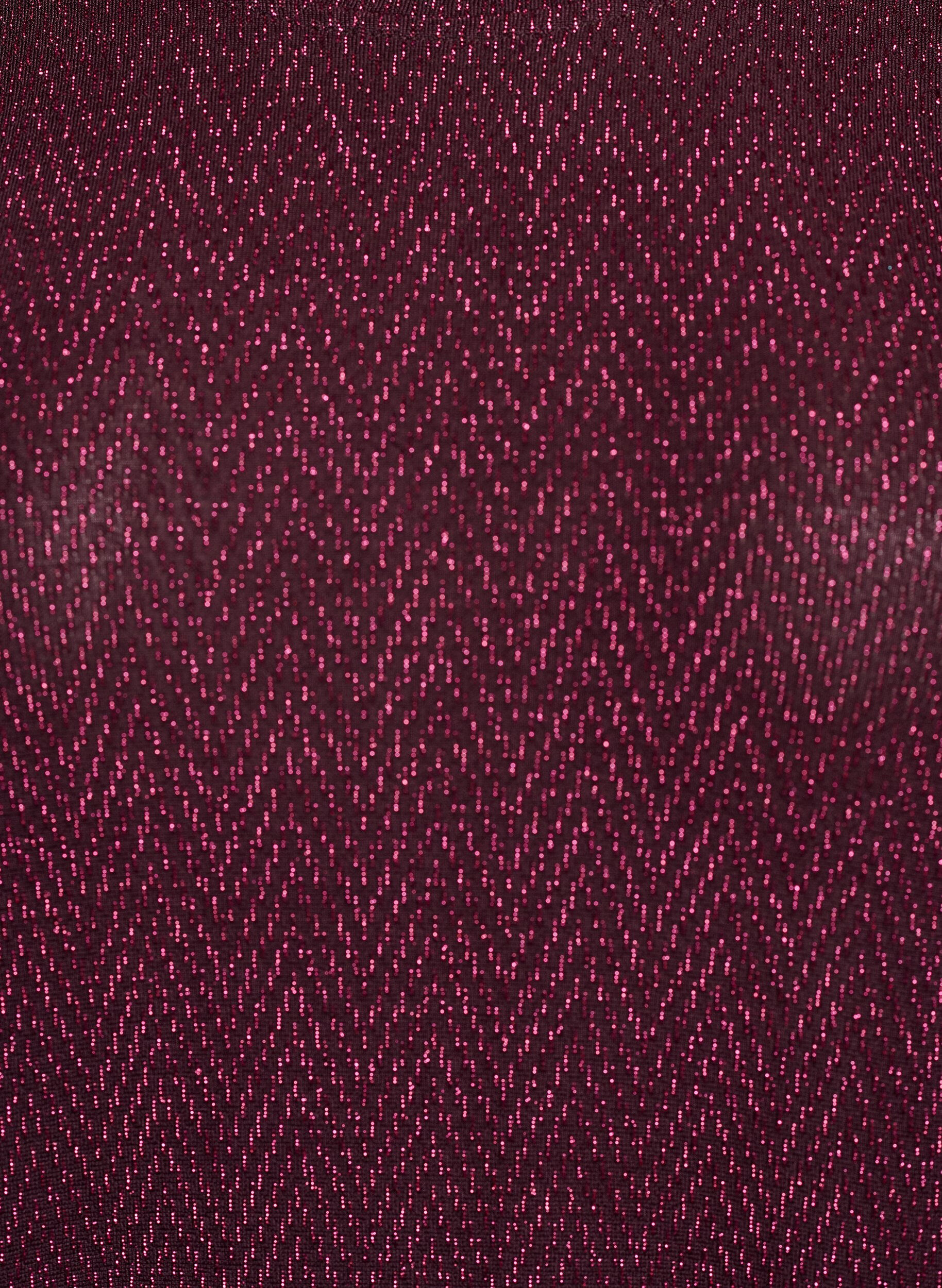 ZizziBlouse met visgraatpatroon en glinsterend garen, Donker Bordeaux, Packshot image number 2