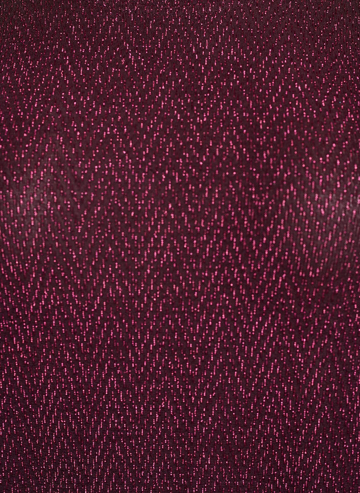 Blouse met visgraatpatroon en glinsterend garen, Donker Bordeaux, Packshot image number 2