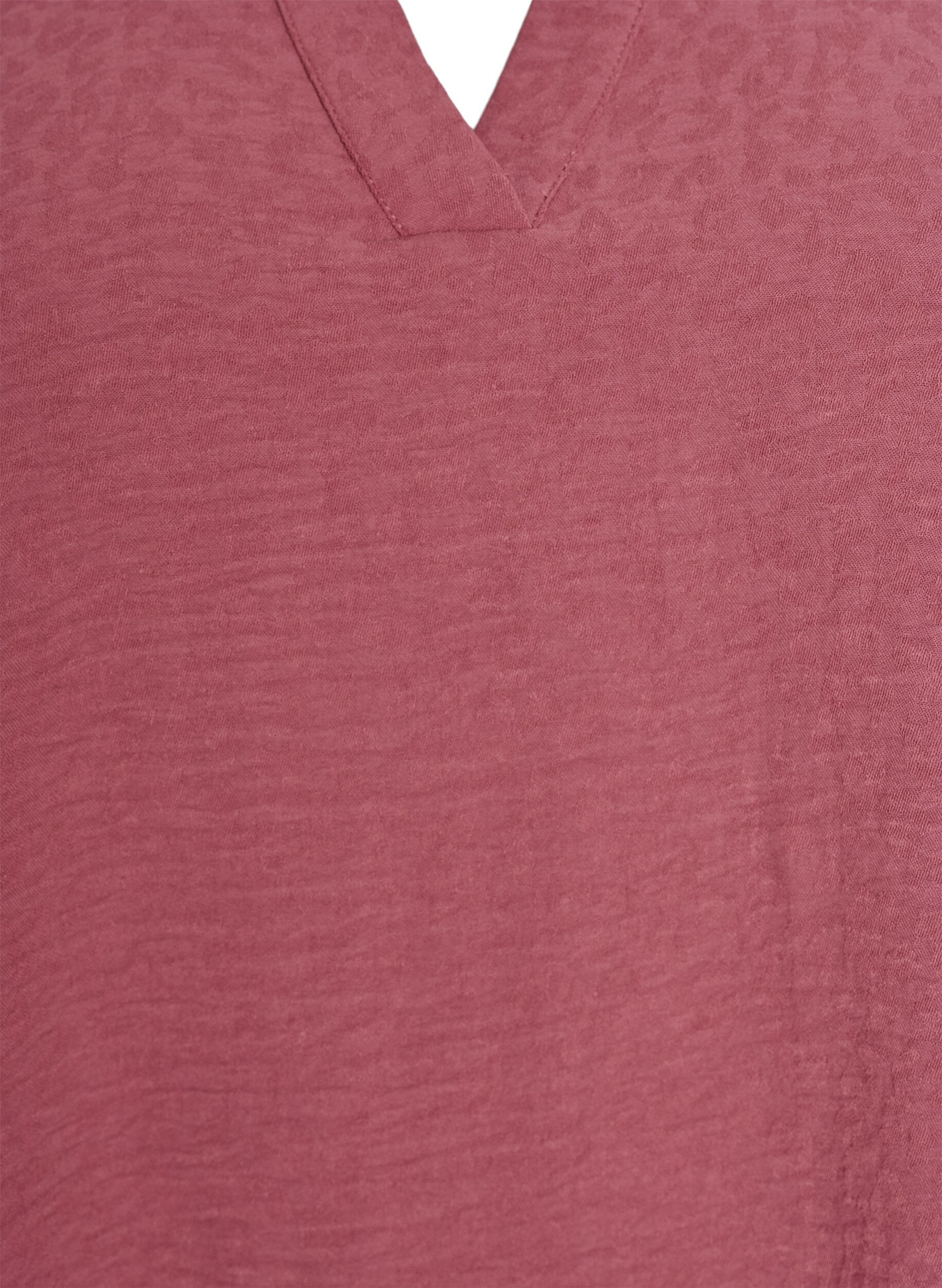 Zizzi Blouse met korte mouwen met ruches en V-hals, Rood, Packshot image number 2