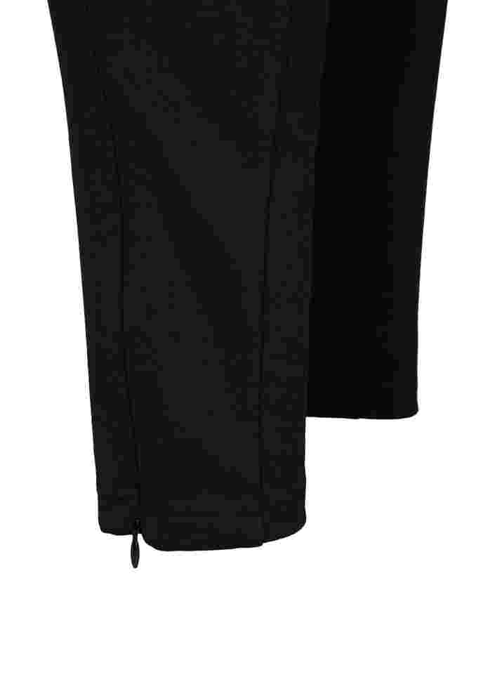 Legging met elastiek en rits, Black, Packshot image number 3