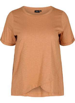 Katoenen t-shirt met korte mouwen, Pecan Brown, Packshot image number 0