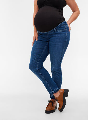 Zwangerschap Emily jeans, Blue denim, Model image number 1