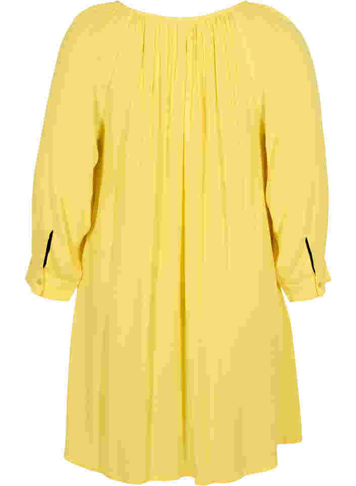 Viscose tuniek met 3/4 mouwen , Primrose Yellow, Packshot image number 1