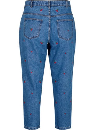 Mille mom fit jeans met borduurwerk, Light Blue Cherry, Packshot image number 1