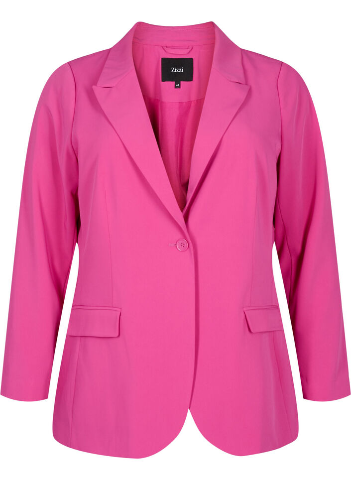 Klassieke blazer met zakken, Festival Fuchsia, Packshot image number 0