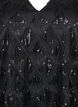 Party blouse met pailletten franjes en 3/4 mouwen, Black, Packshot image number 2
