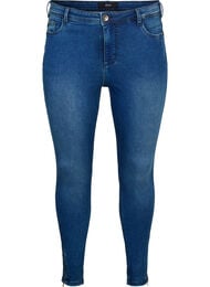 Gecropte Amy jeans met ritssluiting details, Blauw