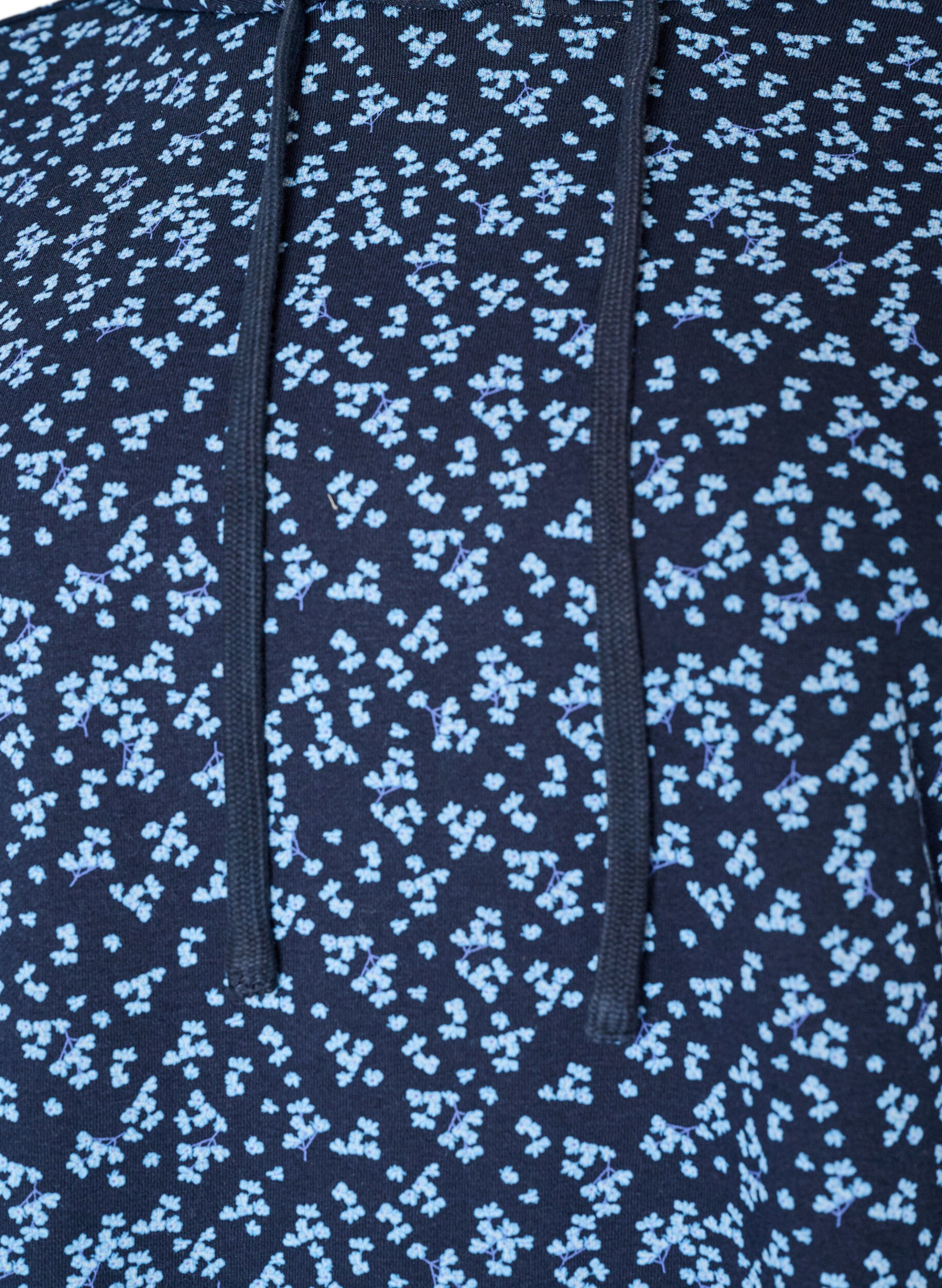ZizziHoodie met all-overprint, Blauw, Packshot image number 2