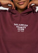 Hoodie met borstprint, Paars, Model image number 3