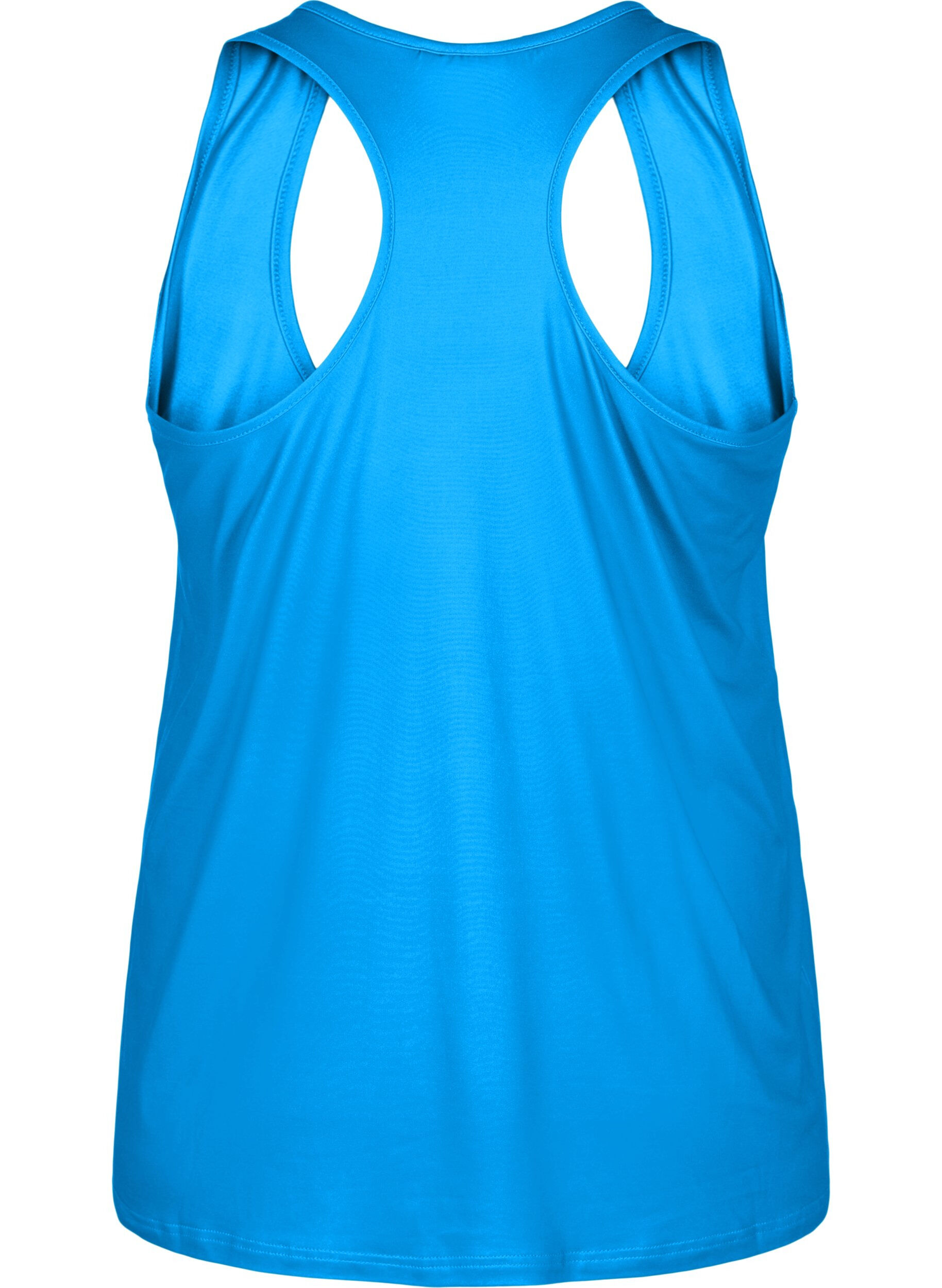 Zizzi Sporttop met kruisband op de rug, Blauw, Packshot image number 1