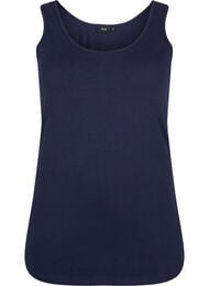 Effen gekleurd basic top in katoen, Blauw