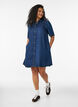 Denim jurk van lyocell met knopen en korte mouwen, Blauw, Model image number 0