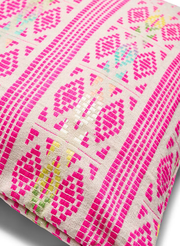 Kussenhoes met geborduurd patroon, Pink Comb, Packshot image number 1