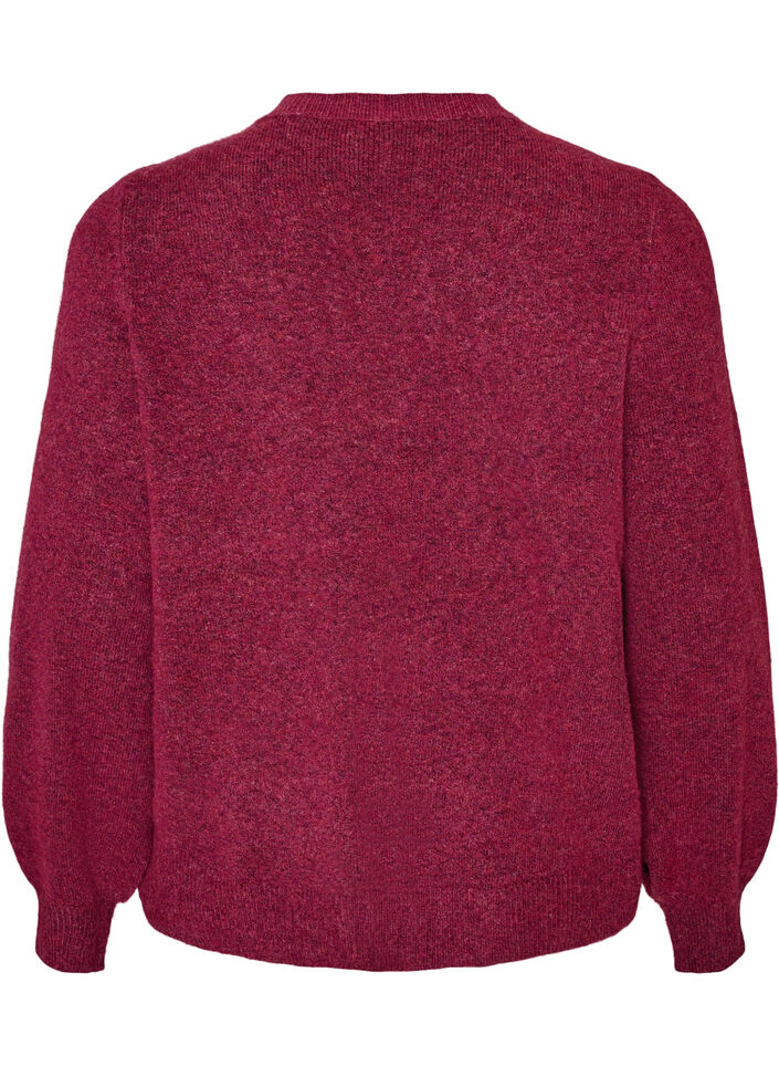 Vest in zacht breisel met goudkleurige knopen, Rood, Packshot image number 1