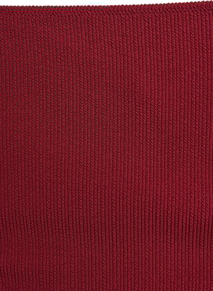 Bikinibroekje met hoge taille en textuur, Rood, Packshot