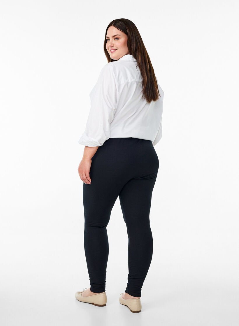 Katoenen legging met voering, Zwart, Model image number 2