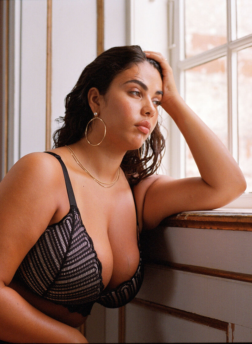 Bralette met kant en zachte vulling, Zwart, Image image number 0