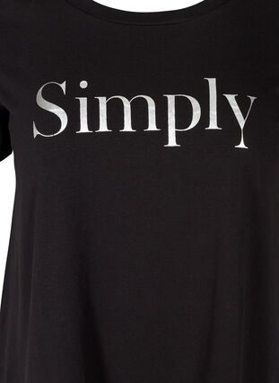 Katoenen t-shirt met korte mouwen en print, Black SIMPLY, Packshot image number 2