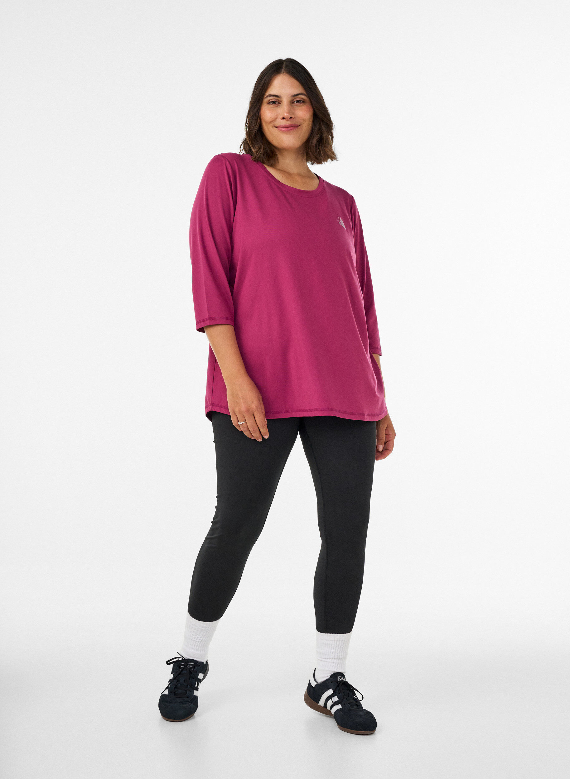 ZizziSporttop met 3/4 mouwen, Roze, Model image number 1