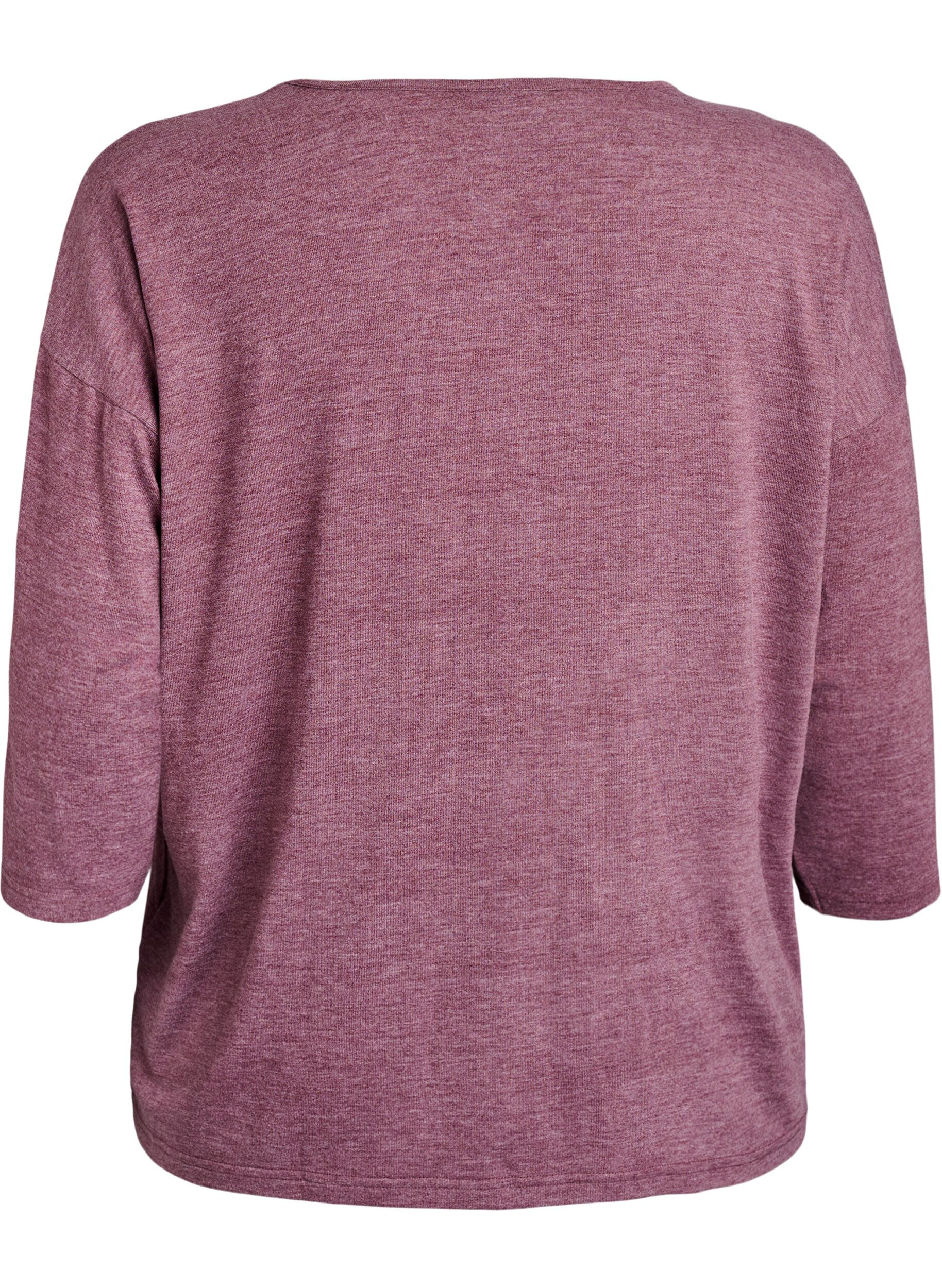 Zizzi Jersey blouse met 3/4 mouwen, Rood, Packshot image number 1