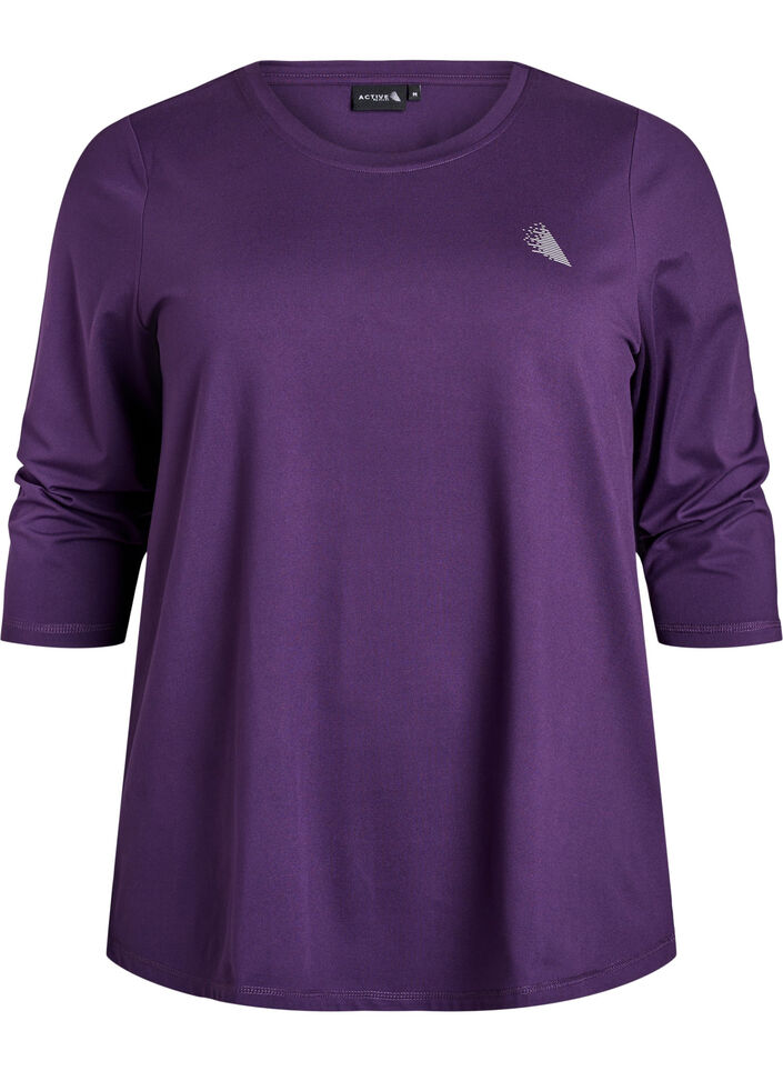 Training blouse met 3/4 mouwen, Paars, Packshot image number 0